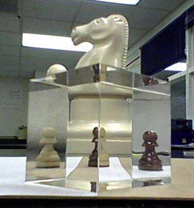 Pawns refracted through prism 